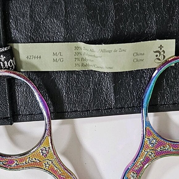 Bruges Belt Womens M/L Black Metal Faux Leather Buckle Stretch Steampunk Hippie - Picture 10 of 15